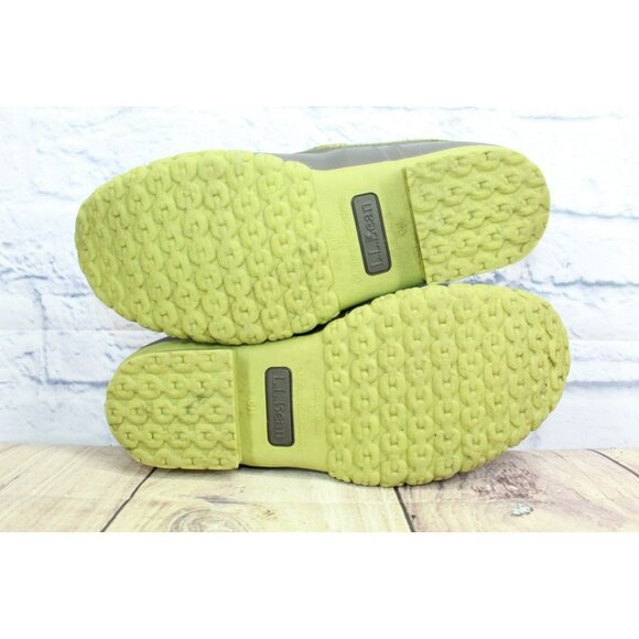 LL Bean Boots Rubber Moc Nubuck Green Brown Waterproof Unlined Size 7 M - Picture 10 of 10